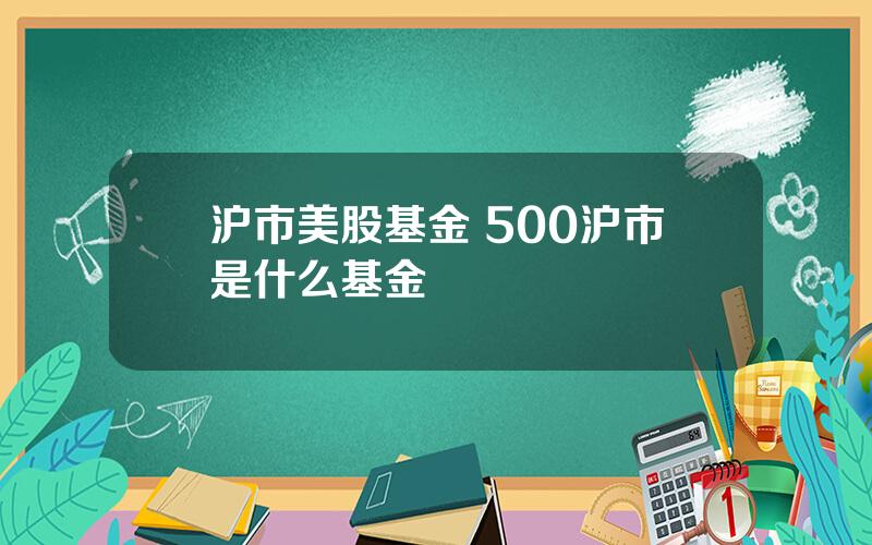 沪市美股基金 500沪市是什么基金